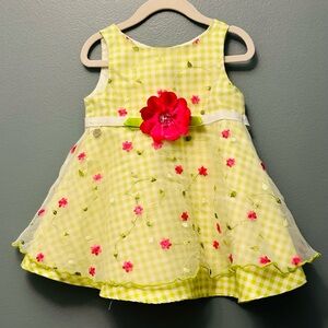 Sweet Heart Rose Yellow and Pink Gingham Dress